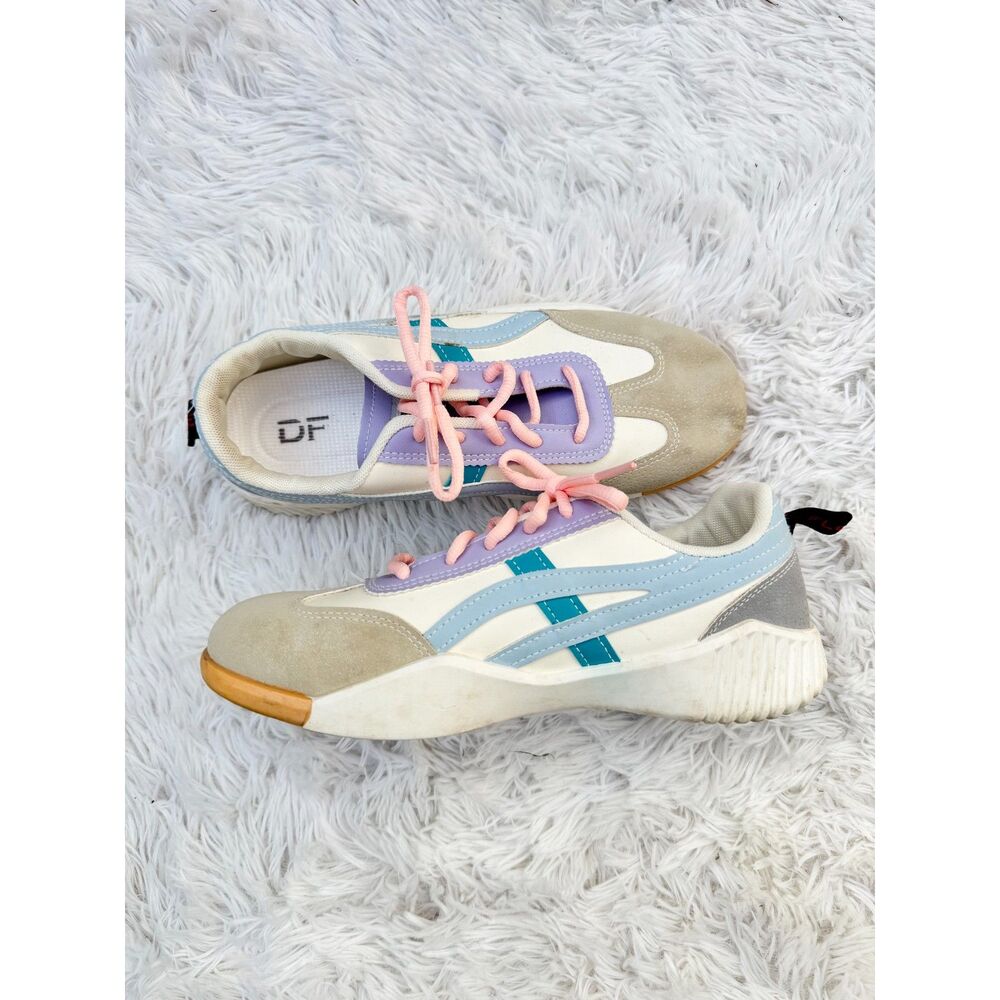 De Florance DF Sneakers Purple Blue Lavender Retro Chunky Platform Sz 9